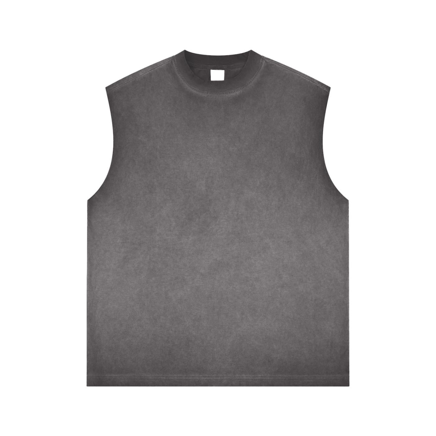 Rear Print True Punk Reverse Washed Muscle Tank Top Unisex Gray