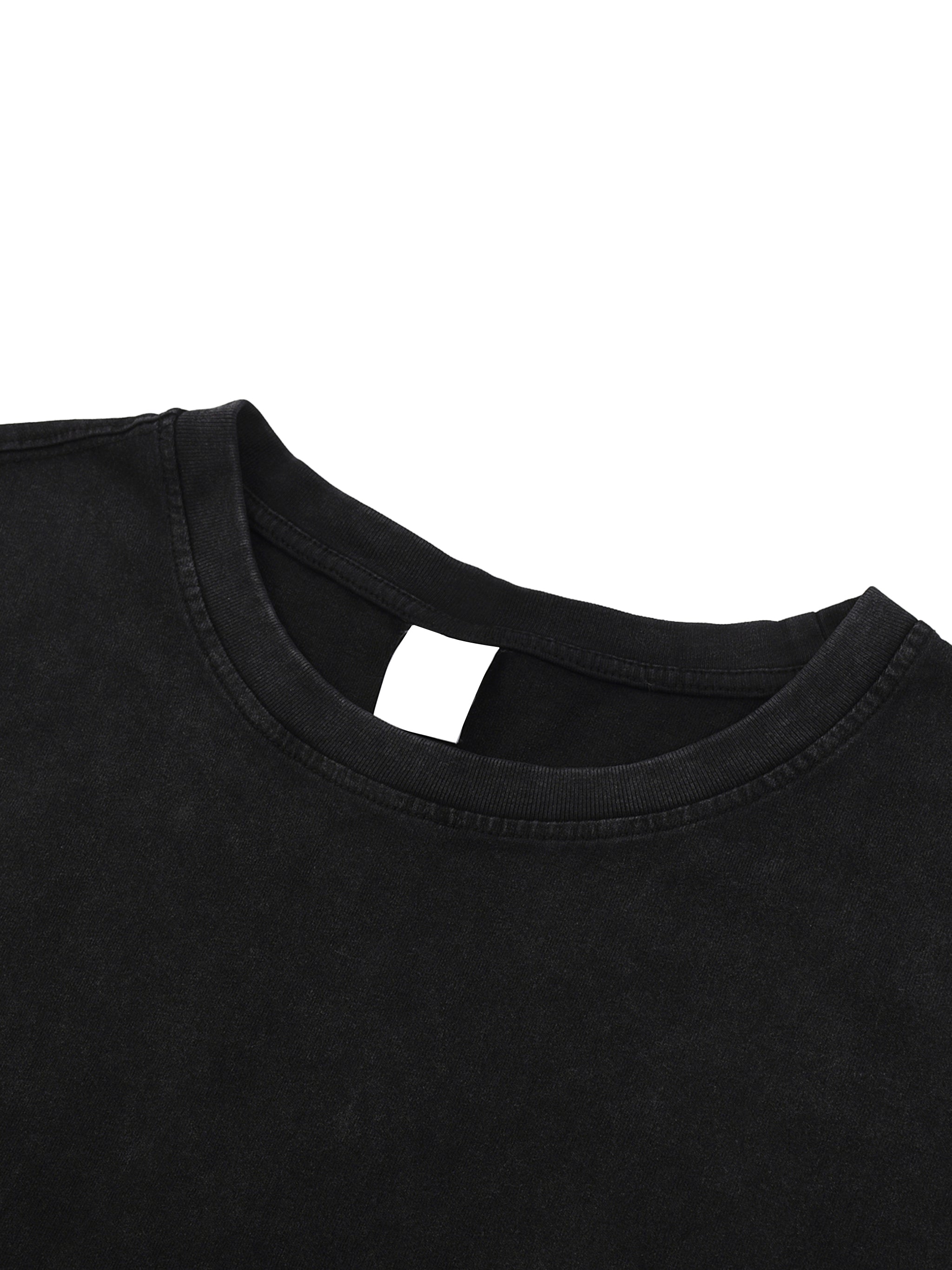 Fuck The System Snow Washed Raw-Hem Tank Top Black
