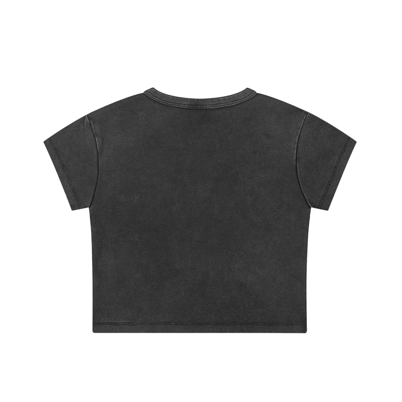 Choke Me Unhinged Snow Washed Crop Top Black