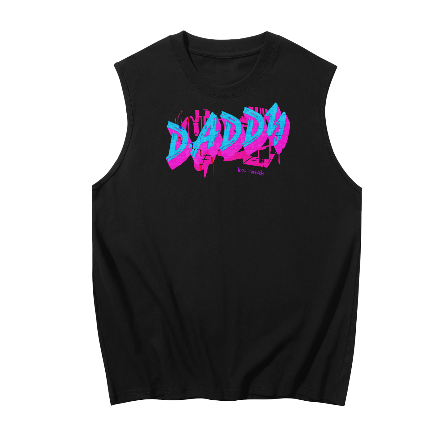 Daddy Sleeveless Muscle Top Black