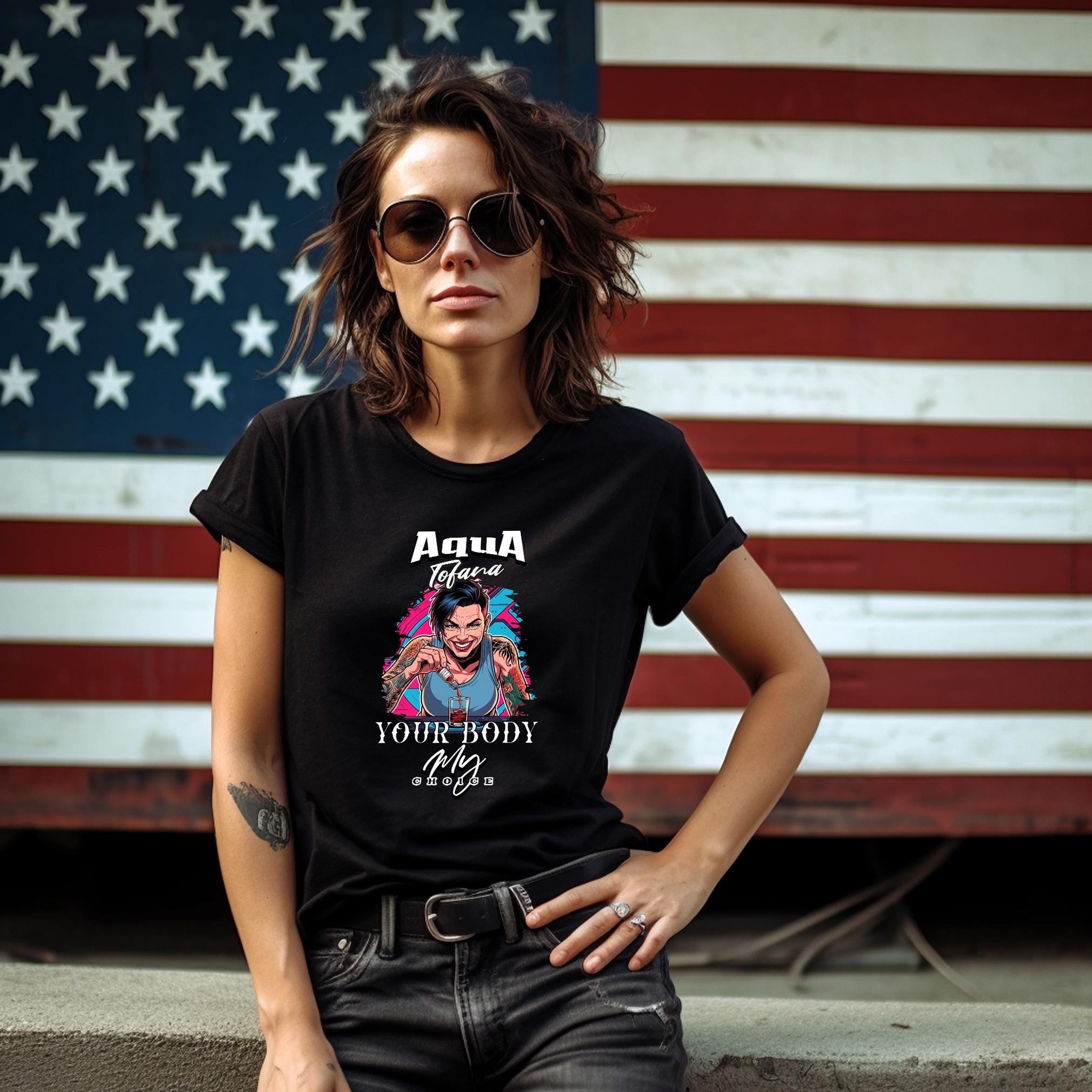 Aqua Tofana Your Body 4B Movement Women's T-shirt Black Range of Designs Trendy Feminist T-Shirt Guilia Tofana Modern