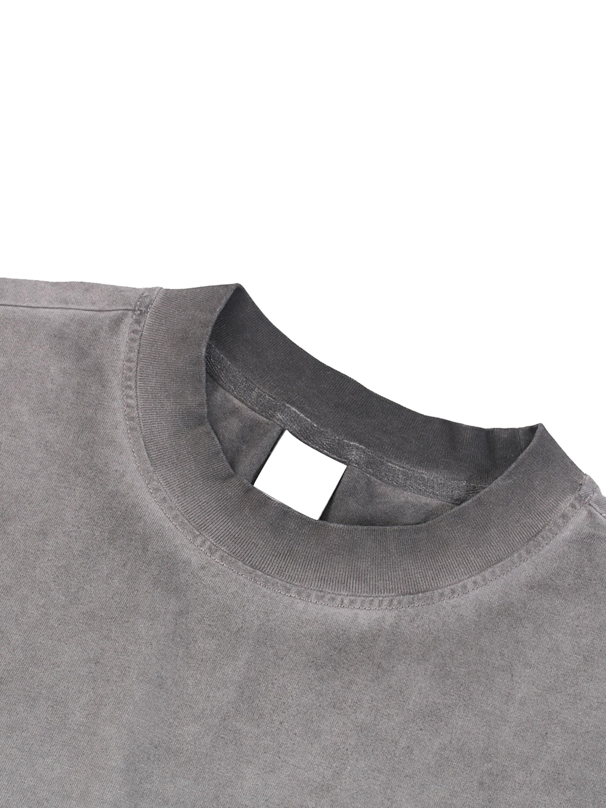Rear Print True Punk Reverse Washed Muscle Tank Top Unisex Gray