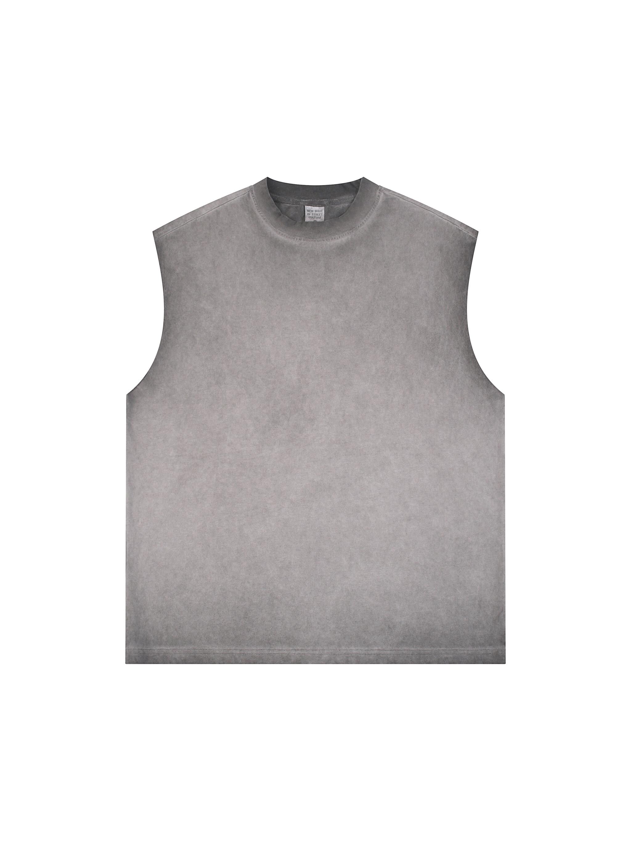 Rear Print True Punk Reverse Washed Muscle Tank Top Unisex Gray