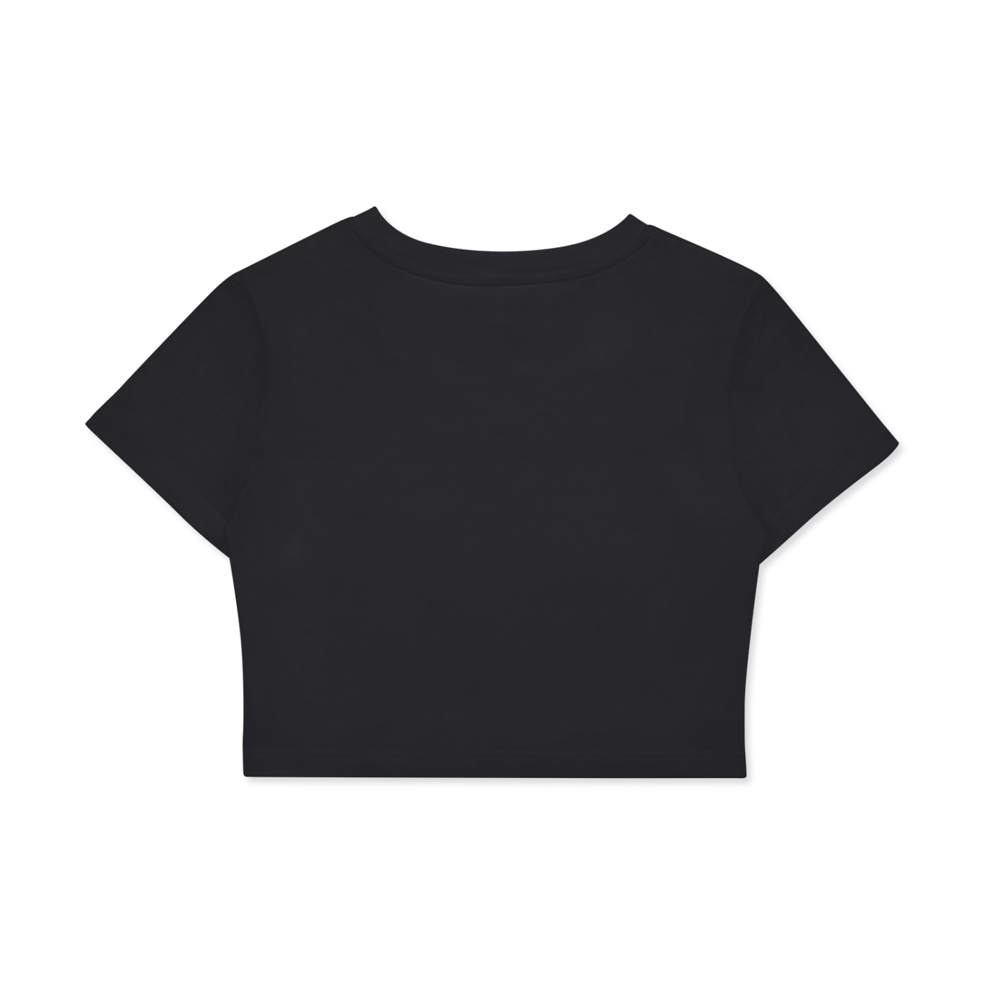 Psychotic Women's Fitted Crop Tee Bodycon T-Shirt Black