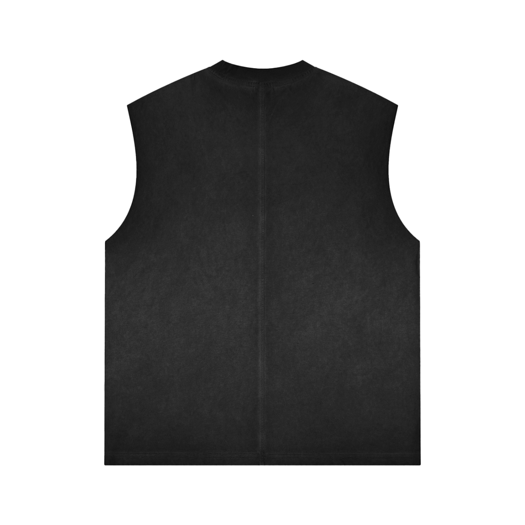 Bearly Stable Loose Fit Reverse Washed Tank Top Black