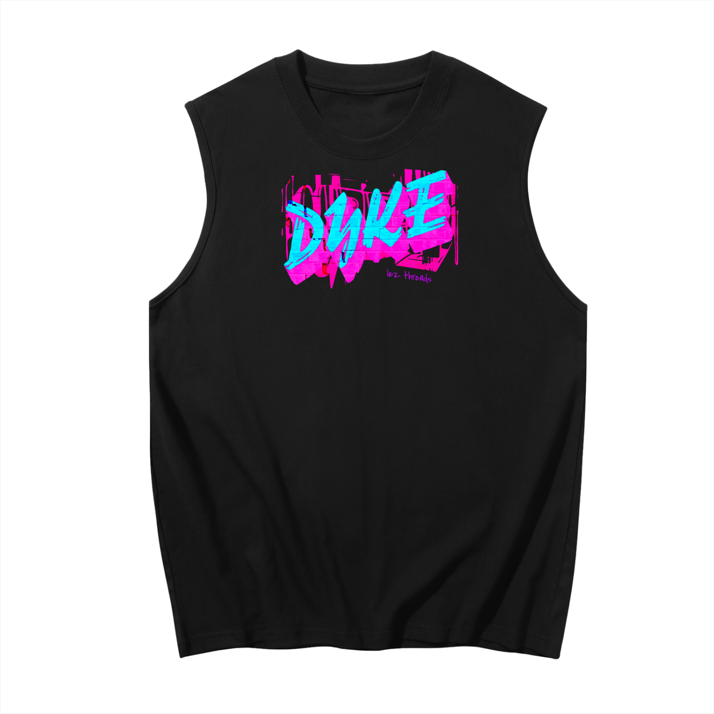 DYKE Lesbian Black Muscle Tank Top Pride