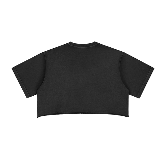 Snow Washed Raw Edge Skate Crop Top