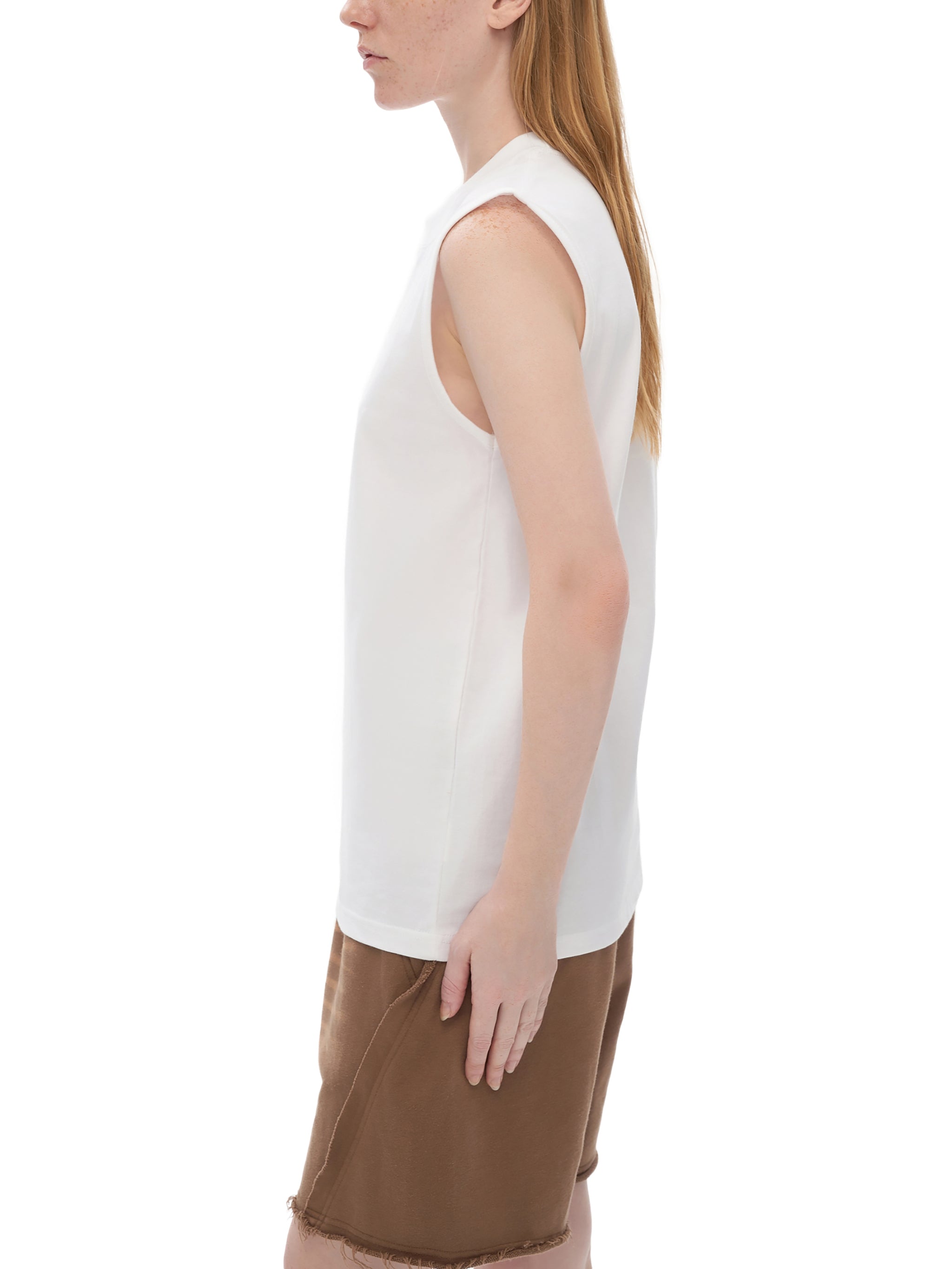 Sleeveless Tank Top Black White Logo