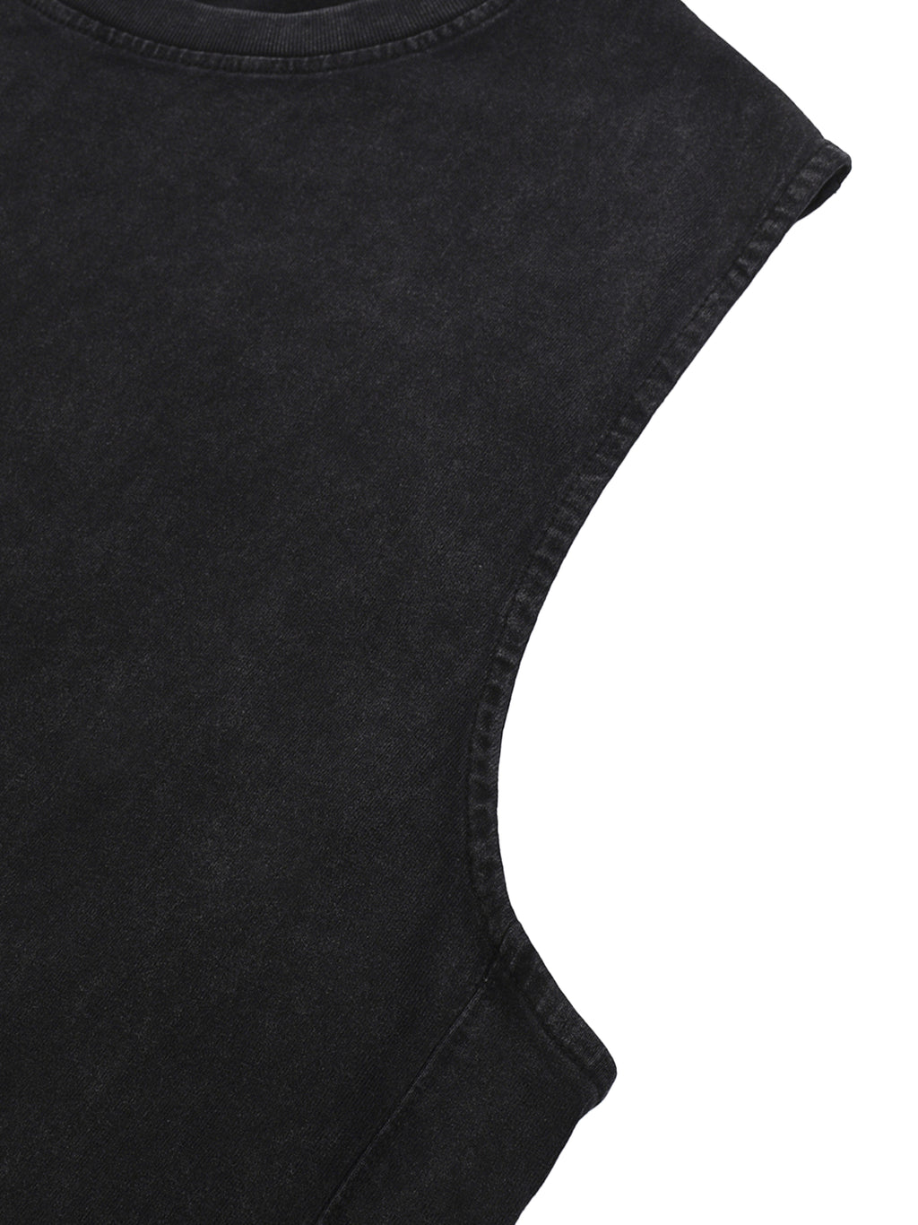 Fuck The System Snow Washed Raw-Hem Tank Top Black