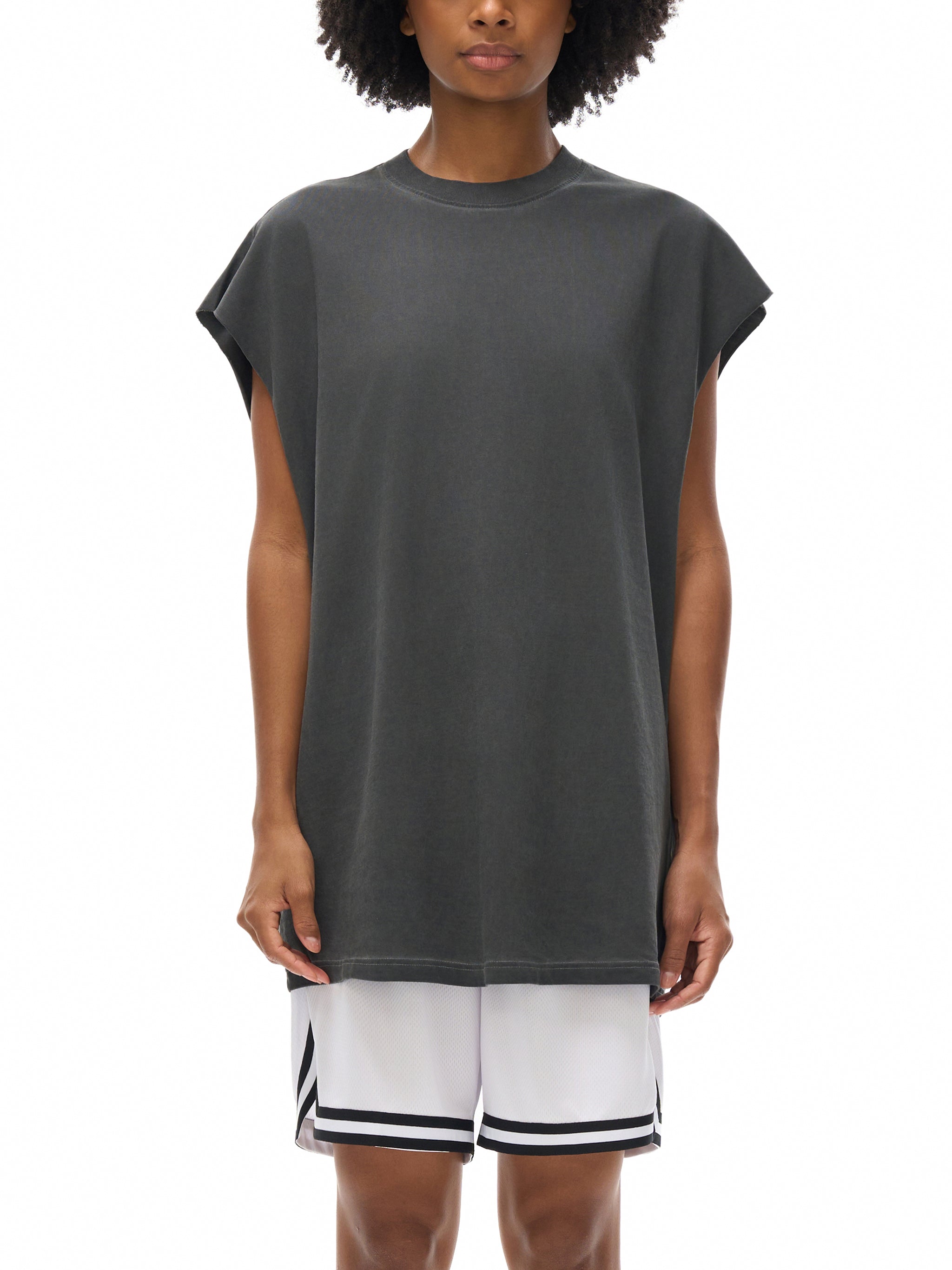 Bearly Stable Loose Fit Reverse Washed Tank Top Black